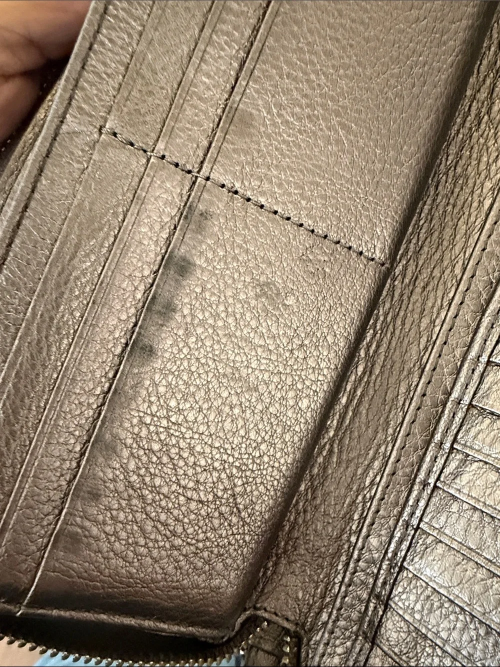 Michael Kors Metallic Pewter Zip Wristlet Wallet